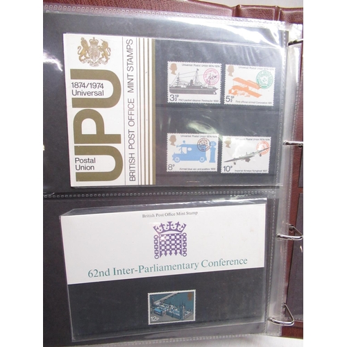 18 - Royal mail presentation packs including some high values in brown royal mail presentation album pack... 