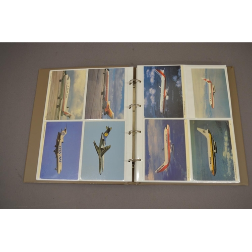 191 - Collection of postcards aviation related and a selection of cigarette cards