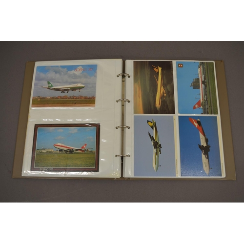 191 - Collection of postcards aviation related and a selection of cigarette cards