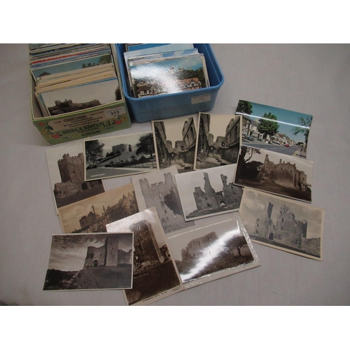 313 - Arundal Castle printed sepia, colour and real photographic  post cards Richmond Castle, and other re... 