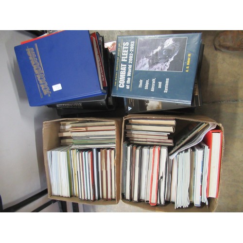 308 - Two boxes of railway books and nine folders of railway magazines