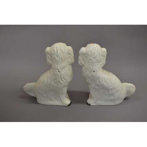 32 - Two ceramic King Charles Spaniels approx 31cm tall.