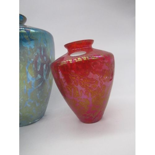 70 - Collection of Royal Brierley iridescent vases of various colours and sizes, max H20cm (8)