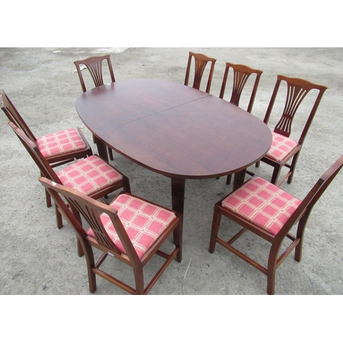 536 - Laura Ashley Garret chestnut oval extending dining table on square supports, fold out leaf, L225cm W... 