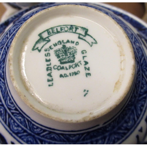 584 - Belfort blue & white cup & saucer set, mugs and Spode Blue Room Greek pattern, teacups/saucers etc.