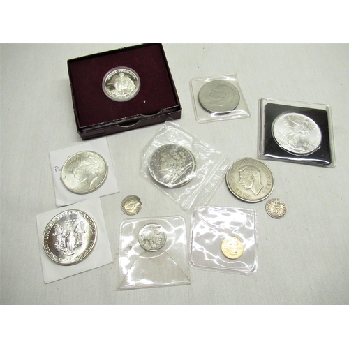 130 - Geo.VI 1937 Crown and a collection of various American coins