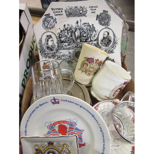 133 - Queen Victoria 1887 Jubilee plate, Geo.V silver Jubilee Coronation beaker and other Royal commemorat... 