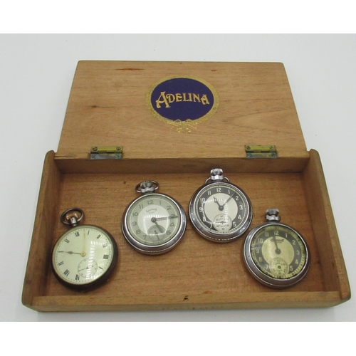 170 - Two Ingersoll pocket watches, a services Army pocket watch, and another pocket watch