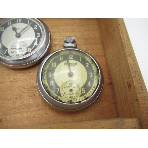 170 - Two Ingersoll pocket watches, a services Army pocket watch, and another pocket watch