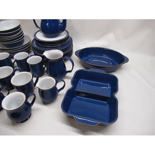 178 - Large collection of Denby Imperial Blue cups, mugs, bowls, saucers, plates, teapot, etc