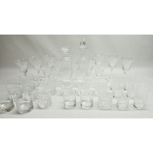 181 - Stuart crystal decanters and tumblers and assorted cut glasses