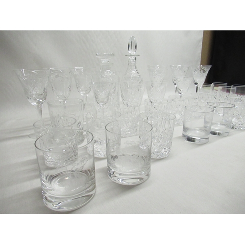 181 - Stuart crystal decanters and tumblers and assorted cut glasses