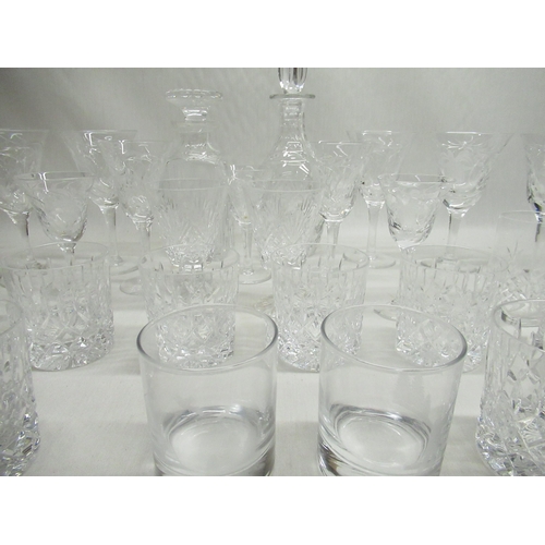 181 - Stuart crystal decanters and tumblers and assorted cut glasses