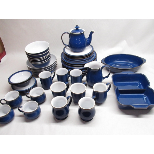 178 - Large collection of Denby Imperial Blue cups, mugs, bowls, saucers, plates, teapot, etc