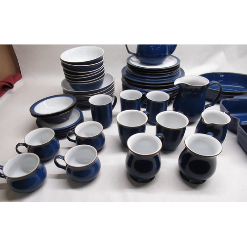 178 - Large collection of Denby Imperial Blue cups, mugs, bowls, saucers, plates, teapot, etc