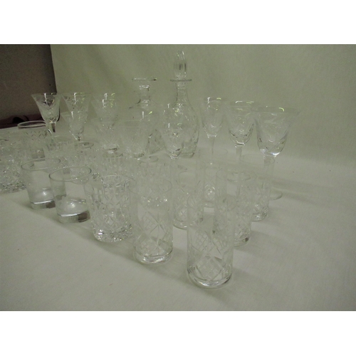 181 - Stuart crystal decanters and tumblers and assorted cut glasses