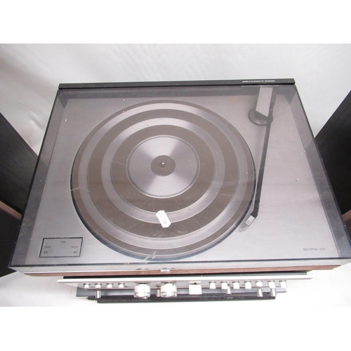 186 - Bang & Olufsen record player, Sony integrated amplifier, CD player and two speakers