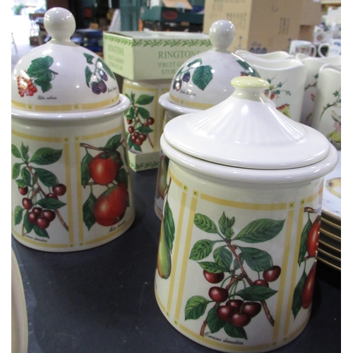 530 - Ringtons Fruit Garden pattern storage jars, Sylvac coffee pots and vases, lustre style jug etc