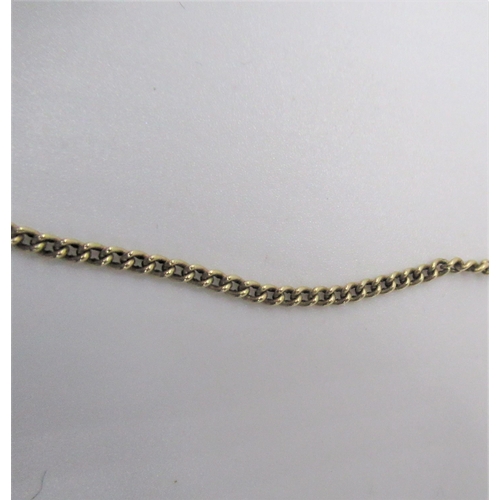 85 - 9ct yellow gold flat curb chain necklace with spring ring clasp, stamped 9ct and a 9ct yellow gold l... 