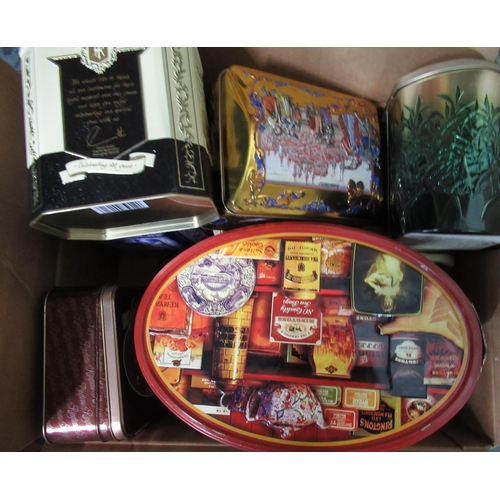 515 - Large collection of Ringtons and other tea and biscuit tins (2 boxes)