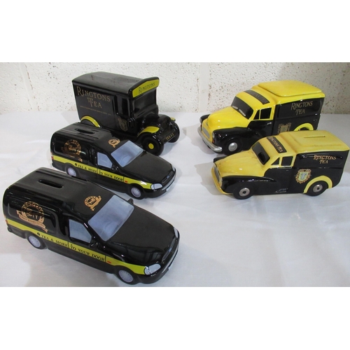 518 - Collection of Ringtons ceramic delivery van money boxes of various sizes (5)