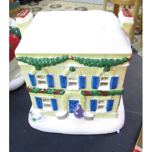 531 - Ringtons Sam the Snowman jar, No 2 Algernon Road tea light house, collections children’s ceramics in... 