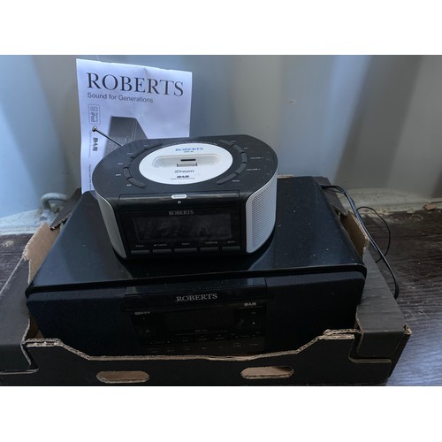 225 - Roberts MP-sound 43 CD/ DAB/ FM digital sound system with ipod dock, Roberts CRD 42 idream, both wit... 