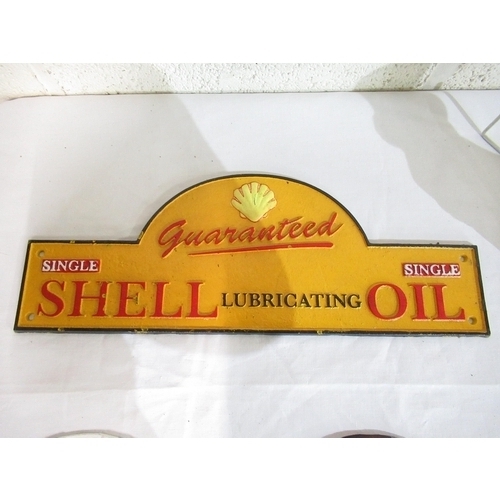 602 - Cast metal Shell Lubricating Oil reproduction advertising sign