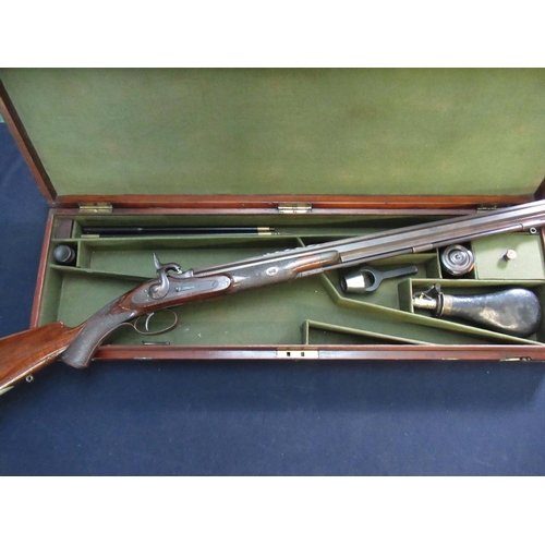 76 - Cased John Reeves & Co of Birmingham .465 rifle with 28