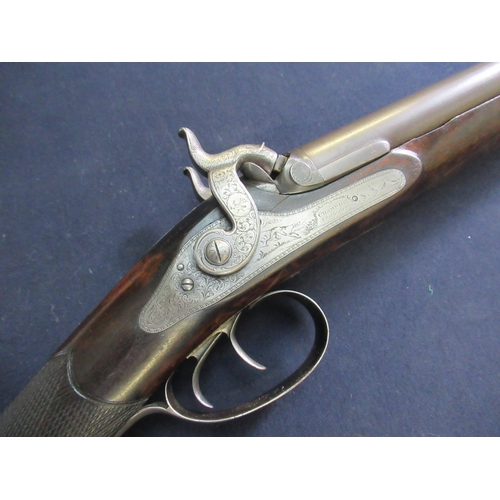 79 - Champion of Chichester 16B percussion cap side by side shotgun, with 29 1/4