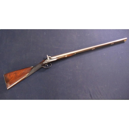 79 - Champion of Chichester 16B percussion cap side by side shotgun, with 29 1/4