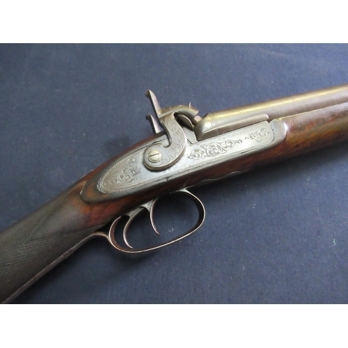 80 - T & W Harrison of Carlisle 12B percussion cap side by side shotgun, with 29.5