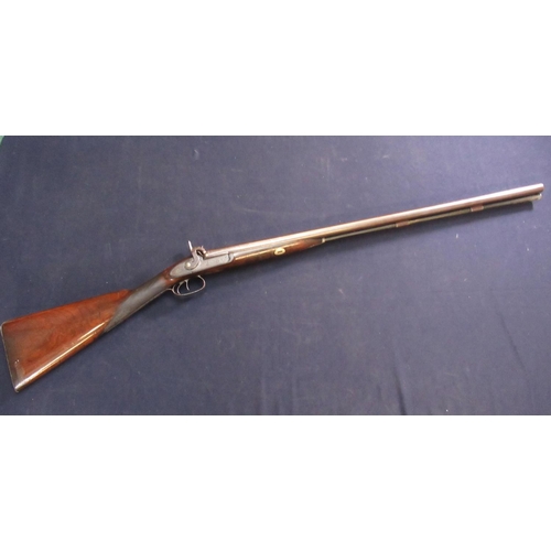 80 - T & W Harrison of Carlisle 12B percussion cap side by side shotgun, with 29.5