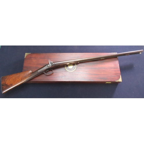 82 - Mahogany cased William Hole of Bristol 16B percussion cap side by side shotgun, with 29.5