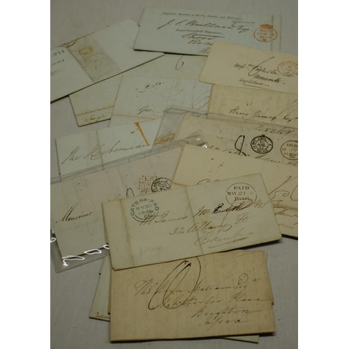 117 - Postal History - collection of stampless wrappers franked from 1835+, from various locations, approx... 