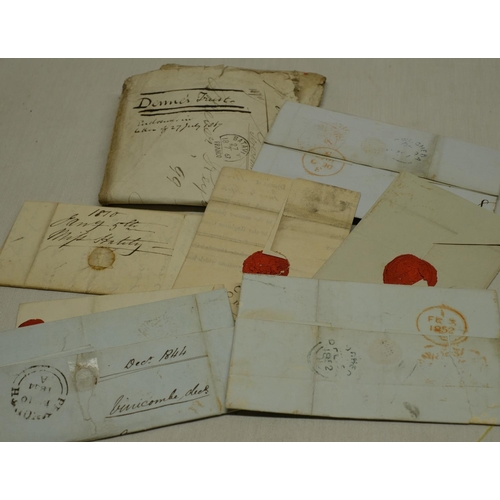 117 - Postal History - collection of stampless wrappers franked from 1835+, from various locations, approx... 