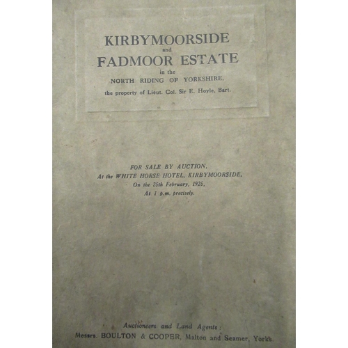 123 - Ryedale Ephemera - Property Auction Catalogues for The Duncombe Park Estate Sale, Second & Third Day... 