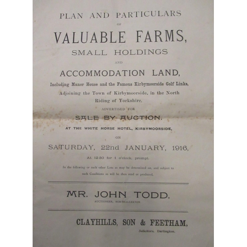 123 - Ryedale Ephemera - Property Auction Catalogues for The Duncombe Park Estate Sale, Second & Third Day... 