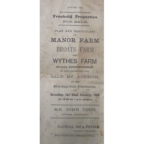 123 - Ryedale Ephemera - Property Auction Catalogues for The Duncombe Park Estate Sale, Second & Third Day... 