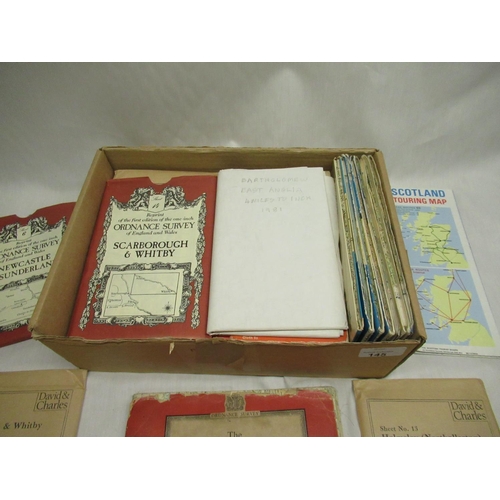 145 - Collection of Bartholomew, David & Charles, Ordnance Survey maps etc including David & Charles nos. ... 