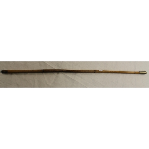 7 - Early C20th Royal Flying Corps officers bamboo swagger cane, RFC crested white metal top engraved VV... 