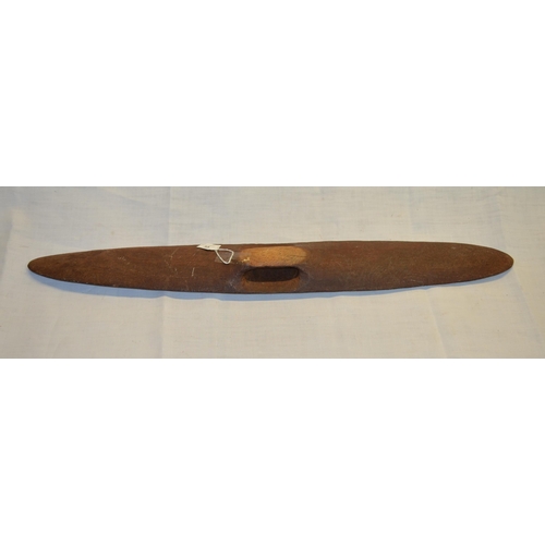 35 - Carved Aboriginal type narrow shield L83cm