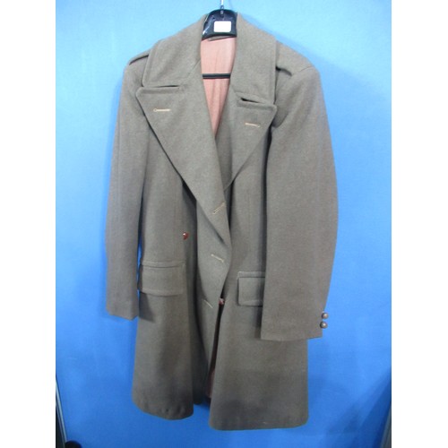 62A - Officers great coat with leather buttons size 5 dated 1945