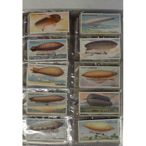 161 - Set of Wills 1910 fish and bait cigarette cards (50), set of Wills 1910 aviation cards (50), Wills 1... 