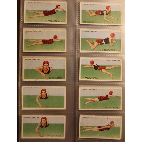 164 - Set of Ogdens 1935 of how to swim (50), Ogdens 1938 ocean greyhounds (50), Ogdens 1925 modern Britis... 