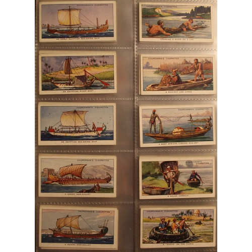 171 - Collection of churchman 1935 contact bridge cigarette cards (50) 1937 the story of navigation (50), ... 