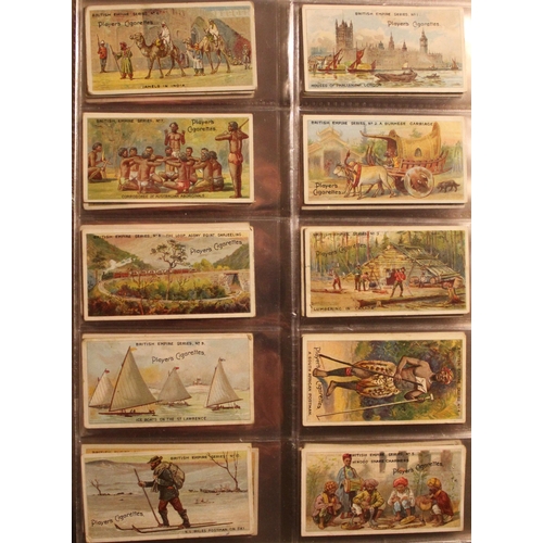 172 - Folder containing a comprehensive and varied collection of cigarette cards incl. Players regimental ... 