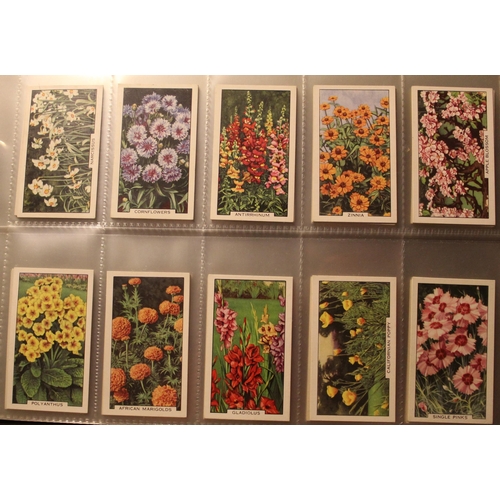 174 - Folder containing a comprehensive collection of cigarette cards incl. Gallagher 1938 garden flower t... 