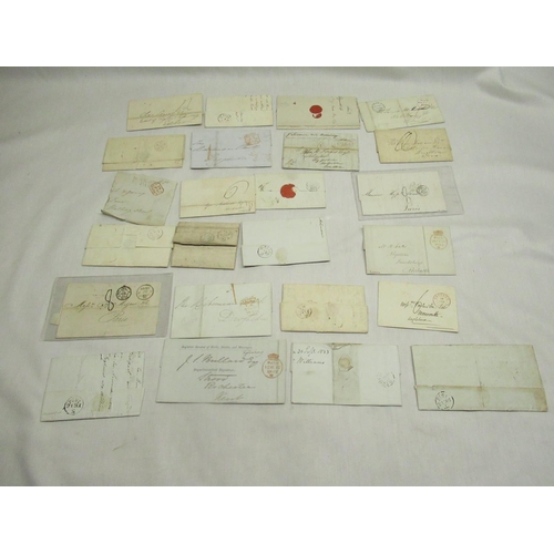 116 - Postal History - collection of stampless wrappers franked from 1835+, from various locations, approx... 