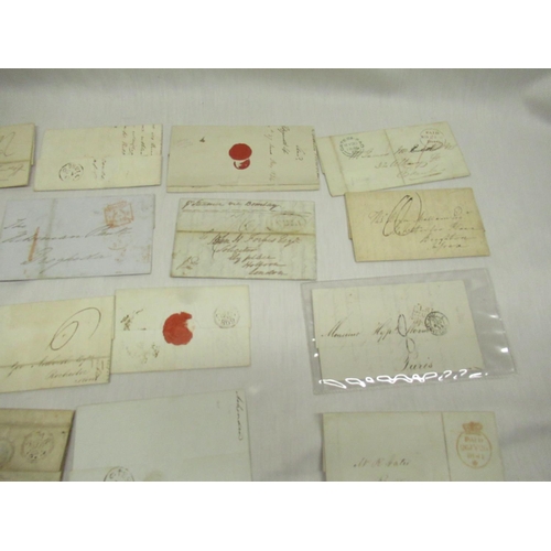 116 - Postal History - collection of stampless wrappers franked from 1835+, from various locations, approx... 